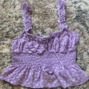 3/$15 PacSun Floral Ruffled Crop Top